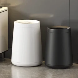 Leasylife 2.1 Gallon Bathroom Trash Can with Swing Lid, Gold Wastebasket, Stainless Steel Garbage Can for Bedroom Office Kitchen