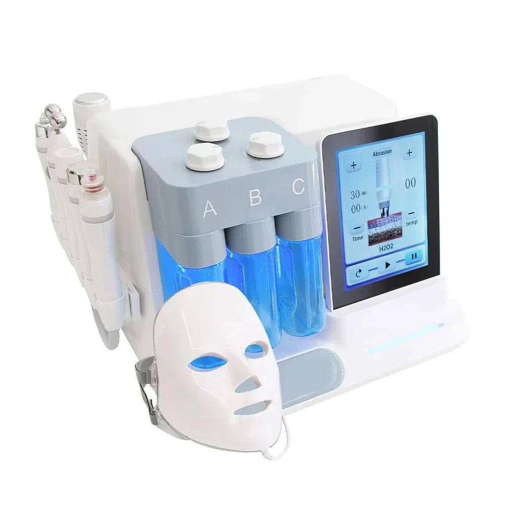 7 in 1 Hydrogen Oxygen Small Bubble H2O2 Facial Beauty SPA Machine Jet Peel Hydro Dermabrasion Pore Shrink Face Skin Cleansing