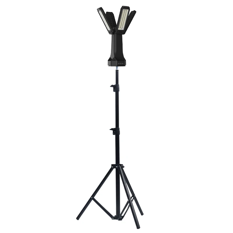 Hot sale 16000 mAh usb-c four-leaf lighting camping light adjustable height LED camping light