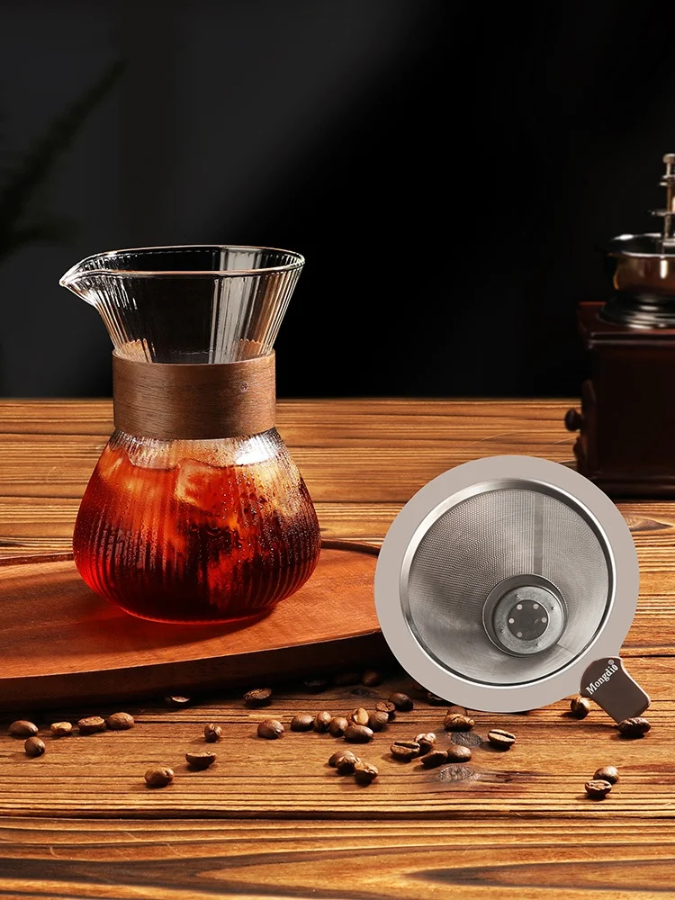 

Mondino Glass Handbrew Coffee Set with Ear Hanging Cold Brew Brewing Pot aring Cup for Coffee Appreciation And aring