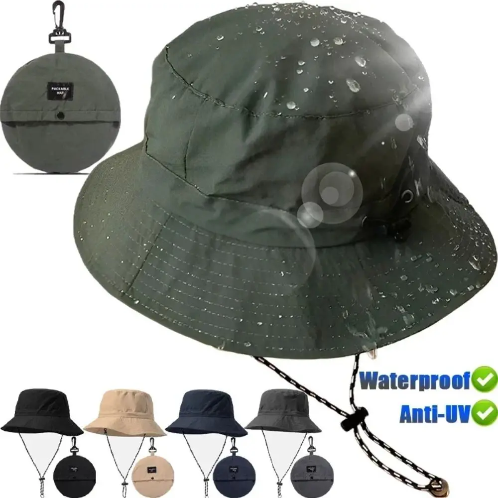 Portable Waterproof Summer Bucket Hat Anti-UV Sun Protection Sun Hat Quick-drying With Storage Bag Panama Hat Camping Hiking