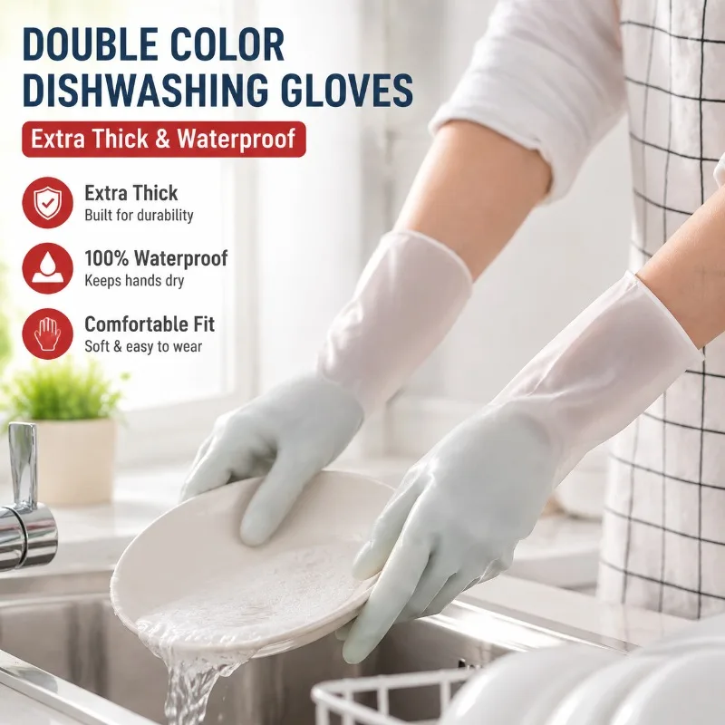 Двухцветные перчатки для мытья – обзор и цена Dish Glove Rubber