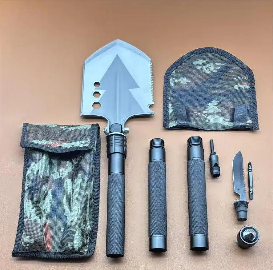 Customizable Multifunctional Emergency Outdoor Shovel Tactical Survival Camping Shovel For Garden Tool Kit
