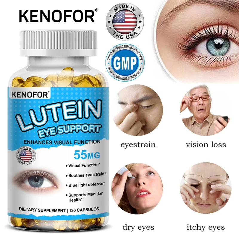 

Lutein Capsules (containing Zeaxanthin) Help Protect Vision, Enhance Visual Function, and Improve Dry Eyes, 120 Capsules