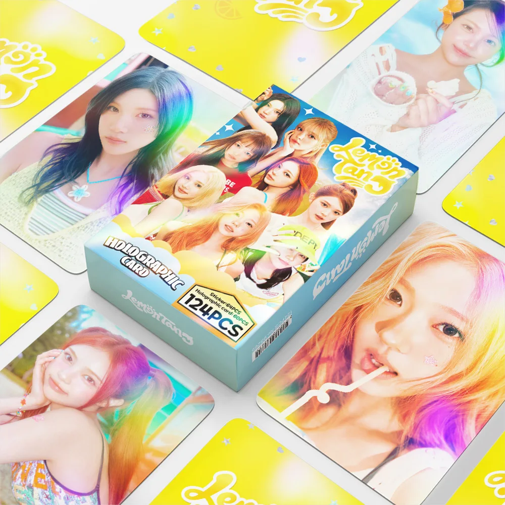 124pcs New Album Lemon Tang Photocards Stickers Merch Lomo Cards Set Fans Collection Cards Gifts