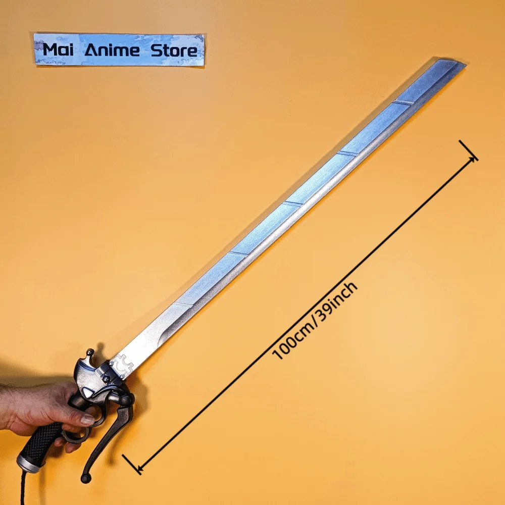 100cm 미카사 아커만 카타나 실물 크기 카타나 사무라이 애니메이션 진격의 거인 코스프레 소품 검 닌자 나이프 무딘 칼 장난감 선물
