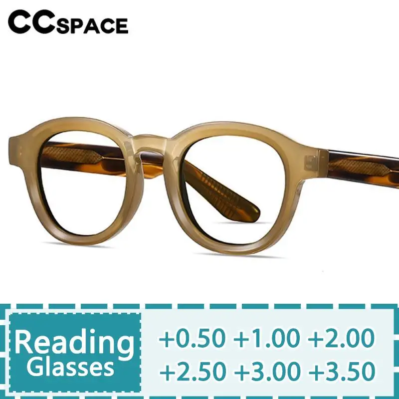 R57384 Vintage Reading Glasses Thicken Round Acetate Optical Presbyopic Spectacles Dioptric +50 +100 +200 +300