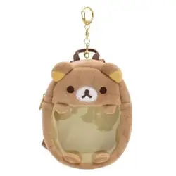 Cartoon Rilakkuma Coin Purse Pvc Transparent Itabag Keychain Anime Badge Doll Storage Display Bag Children Toys Christmas Gifts