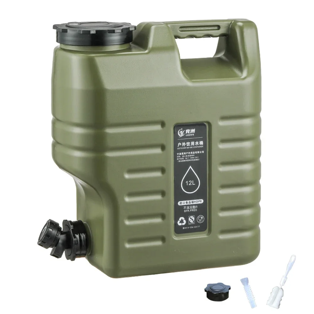 Contenedor de agua para acampar de 7-15L, cubo de agua para exteriores, bolsa de agua portátil de gran capacidad, grifo desmontable, tanque de agua para Picnic