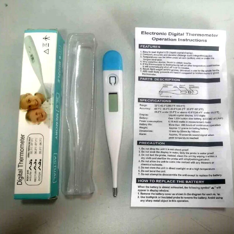 Lichaamsthermometer voor baby's, kinderen, volwassenen, elektronische nauwkeurigheid, digitaal temperatuurmeetinstrument, orale lichaamskop, gezonde zorg