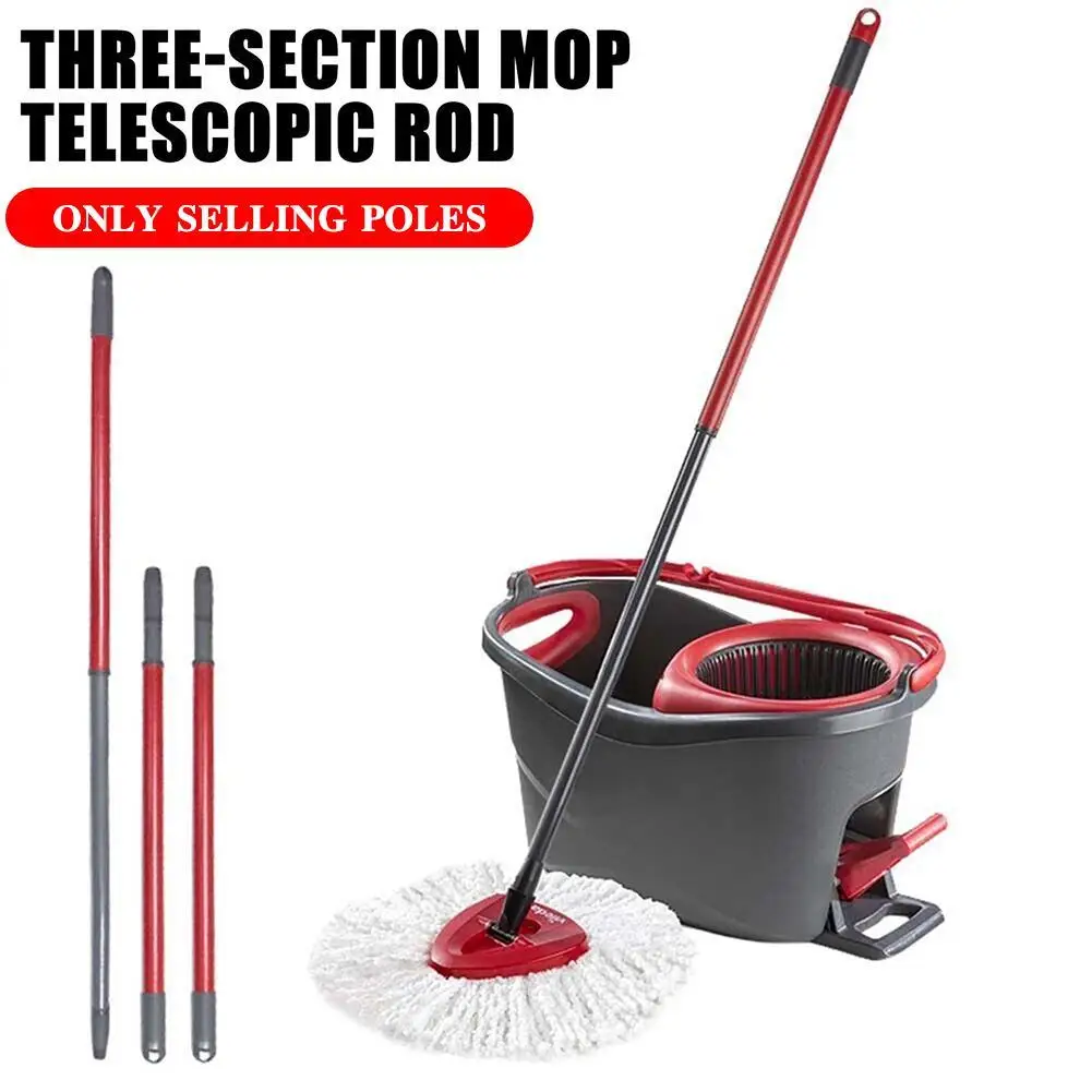 Rotating Mop Rod Three Section Mop Telescopic Rod 48inch Telescopic Installation Simple Mop Cleaning Accessories