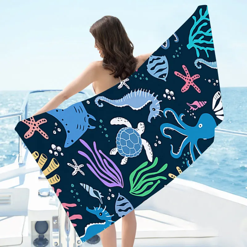 Colorful Fashion Beach Towel  Adult Fast-absorbent Microfiber Swimming Quick-dry Bath Towels Bathroom Toalla De Playa