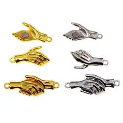 25sets Magnet Attracts Couple Creativity Handshake Molding Pendant Vintage Necklaces Bracelets Jewelry Accessorie