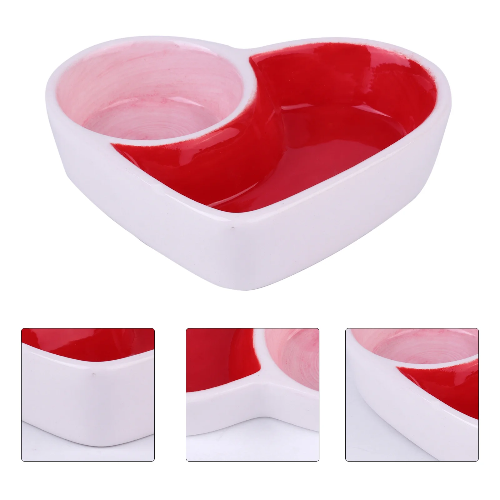 

1Pcs Pet Ceramic Feeding Bowl Dual Compartment Easy Clean Small Animal Food Feeder Hamsters Mice Birds Reptiles Pottery Bowl