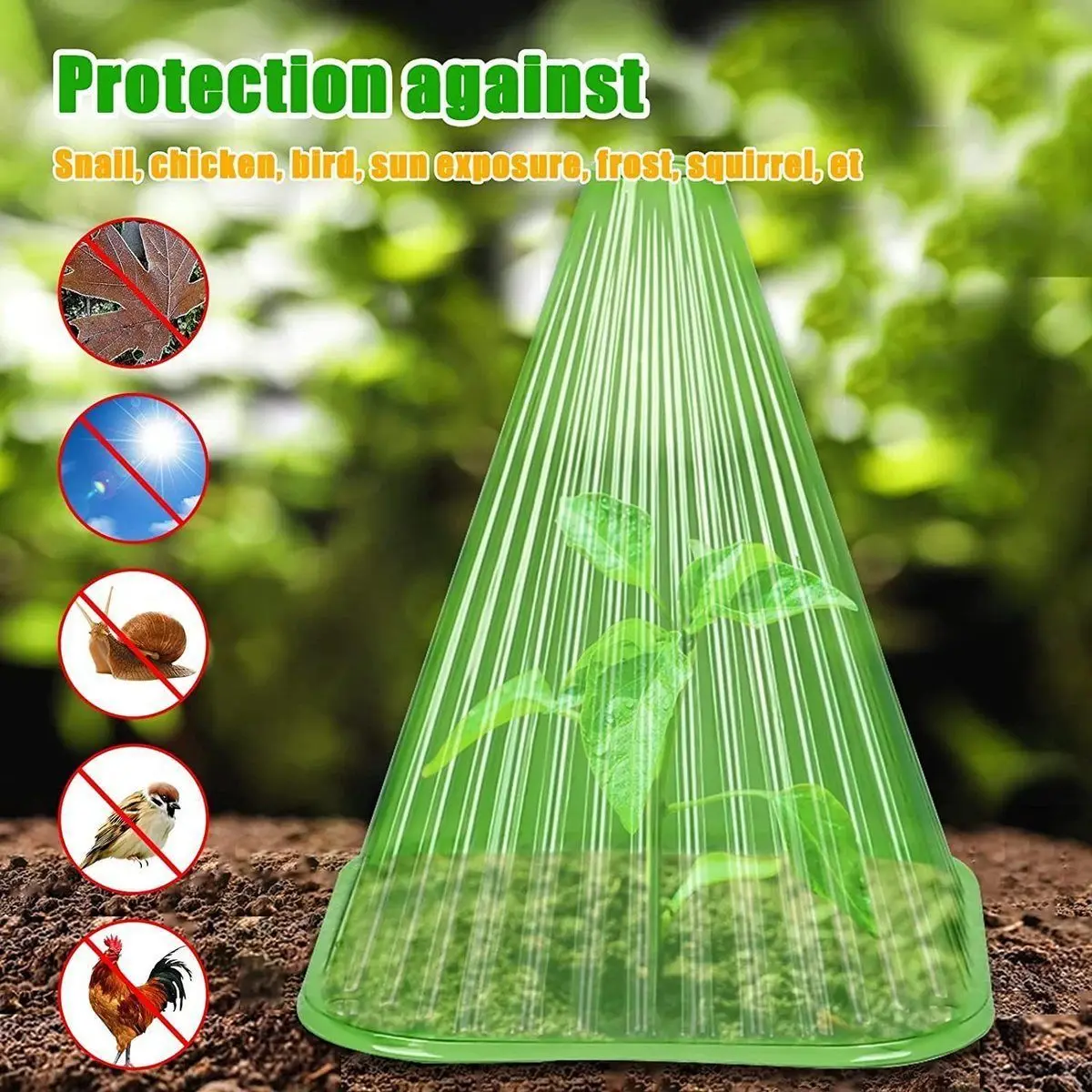 10Pcs Garden Bell Plant Cover Reusable Plant Bell Jar Cloches for Protectors Against Animals Snail Birds Chickens Insect 19x22cm