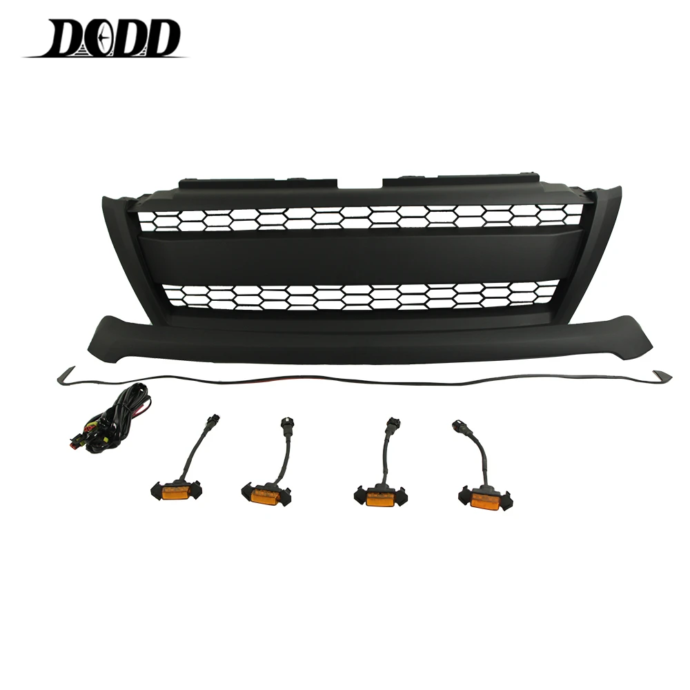 2014-2018 Auto Parts Black Front Grille With Lights Fit For LandCrusier Prado