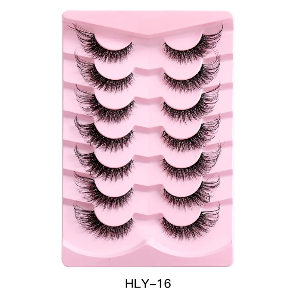 

New Natural Long Cat Eye Lashes Clear Band Eye Elongated Faux Mink Eyelashes Winged End Eyelashes for Makeup