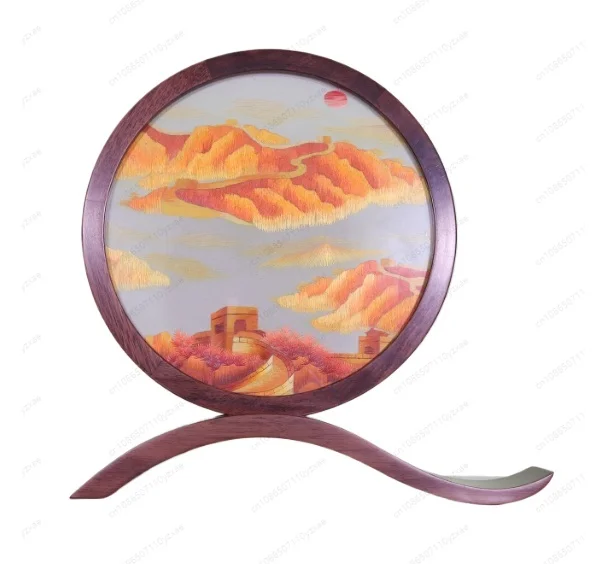 Suzhou embroidery ornament handmade double-sided pattern embroidery table