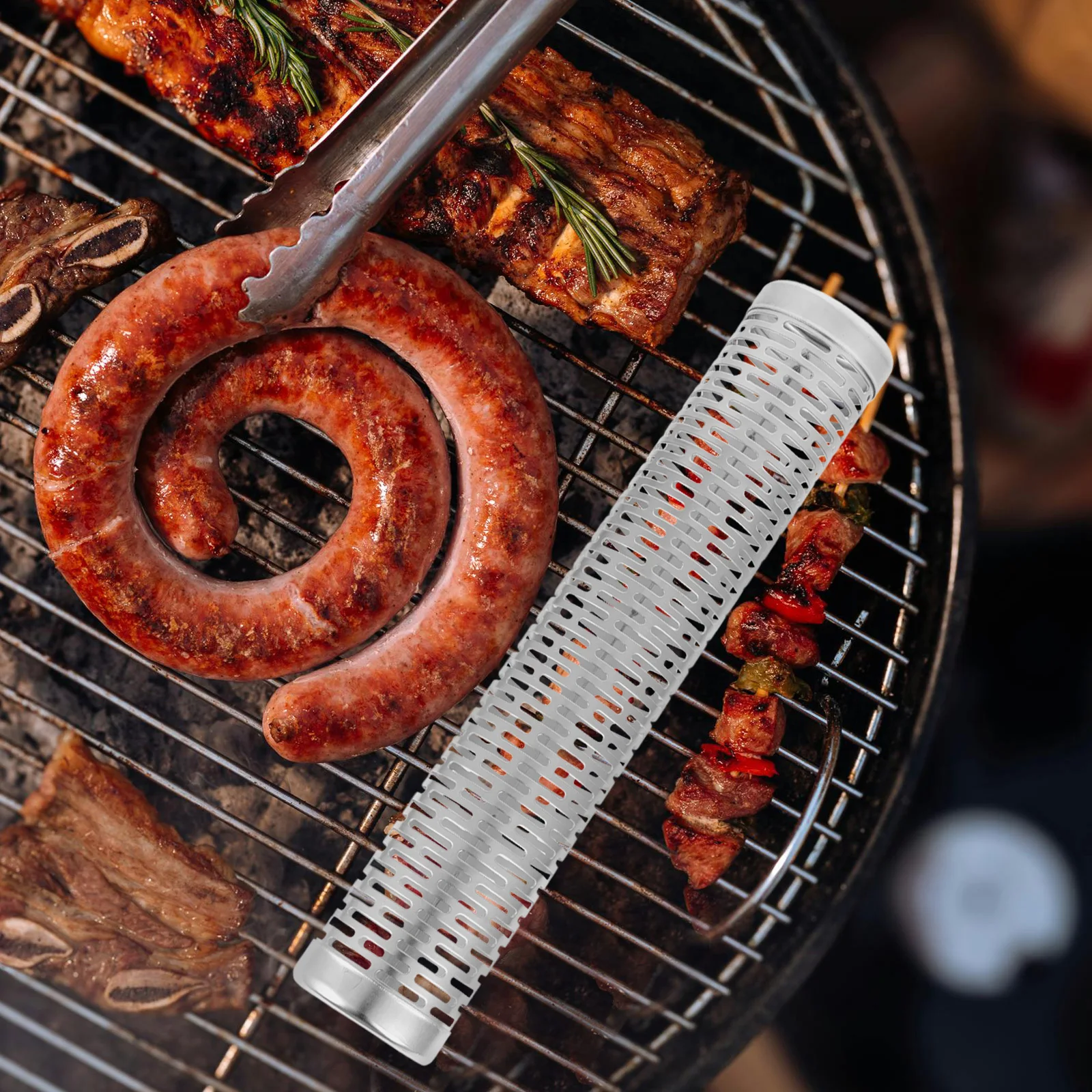 

Tube for Daily Use Heavy Duty Grilling Tool Stainless Steel Wear Resistant Easy Clean Bbq Camping Supply