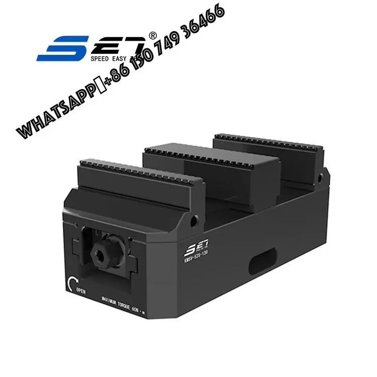 SET M52D-170 Precision CNC Steel Bench Vise 13.5KN Clamping Force less 0.01mm Repeatability Manual Drive for Mould Making Lathe