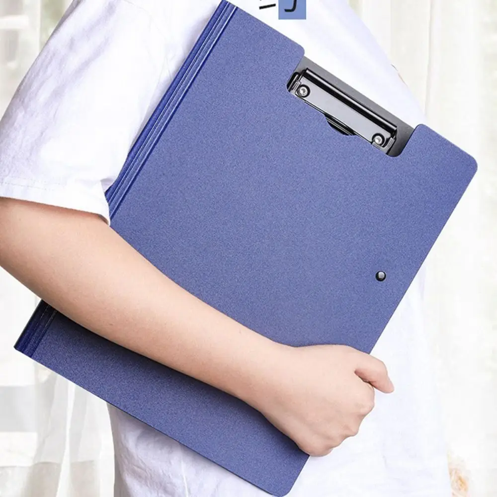 A4 Frosted File Folder Creative Clipboard Writing Pad Memo Clip Board Double Clips Test Paper Storage Organizer School Supplies