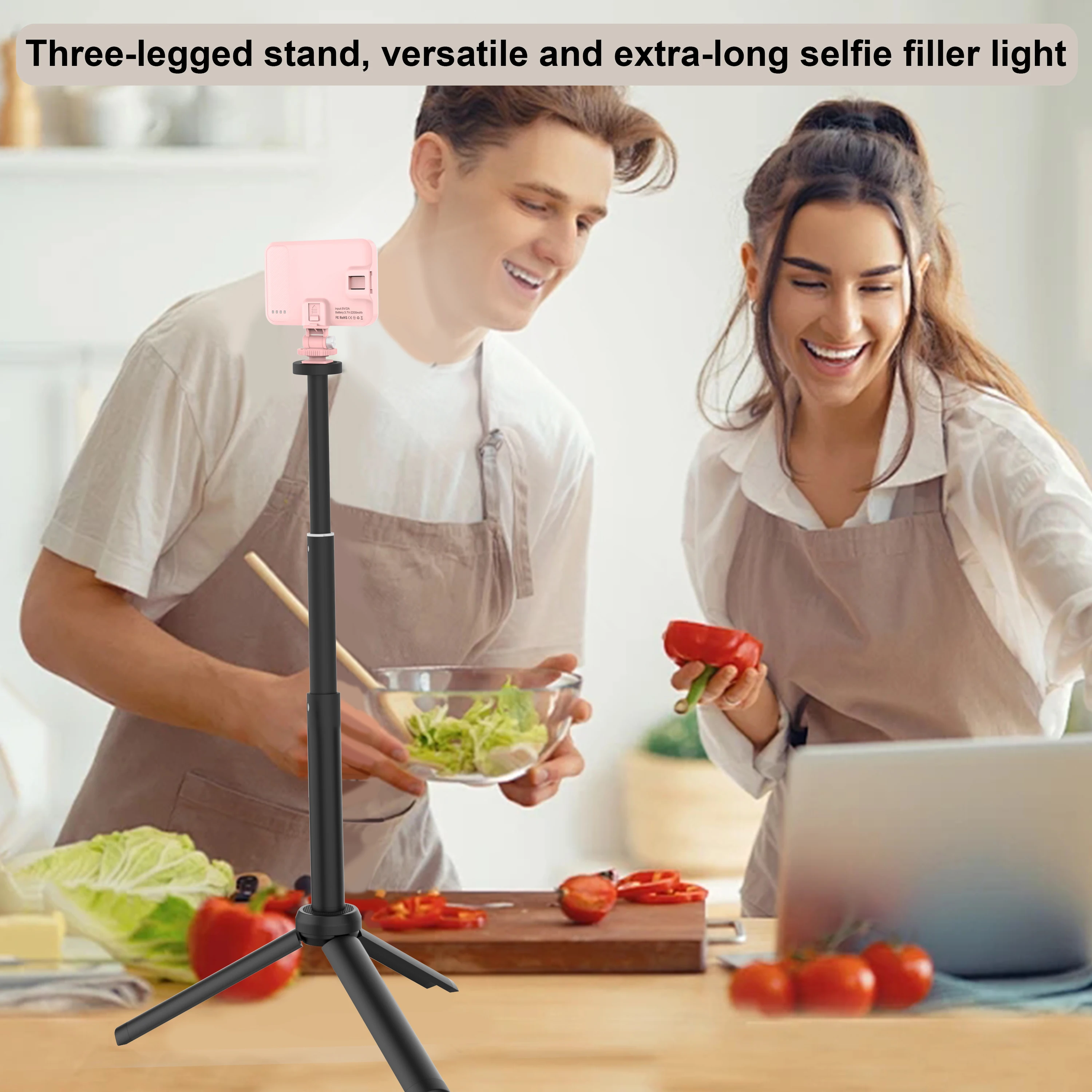 Led Photo Fill Light Dimmable Adjustable Stand,for Phone,iPhone,Photography Video Lighting for Video Recording Streaming Filming