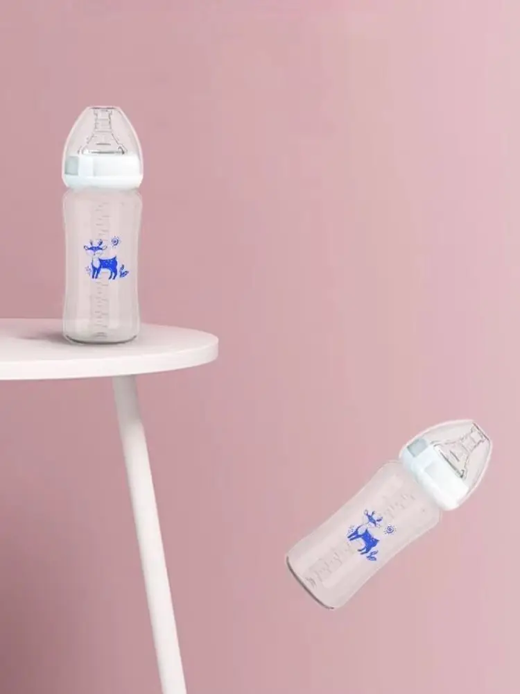 1 biberon anti-fuite mains libres pour l'alimentation allongée, en PP de qualité alimentaire, facile à nettoyer, anti-étouffement, pour bébés