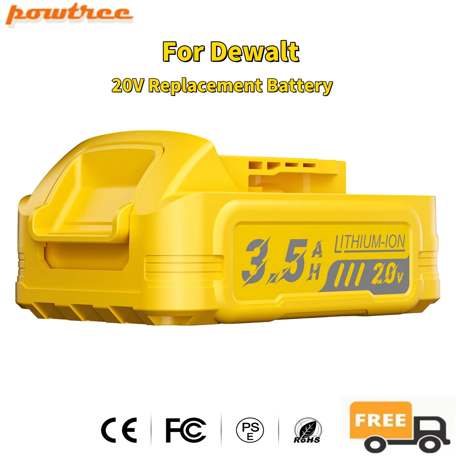 20V 3500mAh Battery for Dewalt DCBP034 DCBP520 DCB200 Powerstack Lithium Battery for DEWALT 20V Power Tools