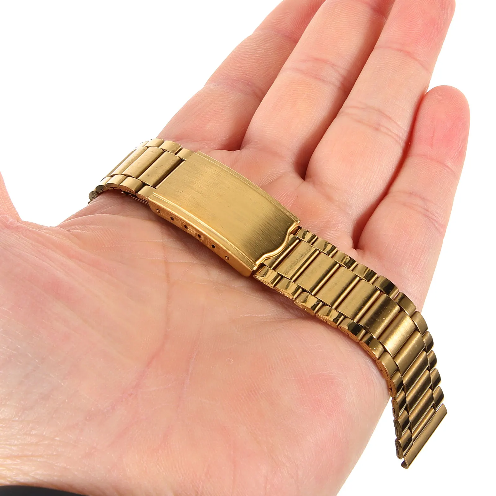 

Stainless Steel Watch Bands For Men Bands 18mm Silver Replacement Strap Wristwatch Chain Folding Buckle Men Women