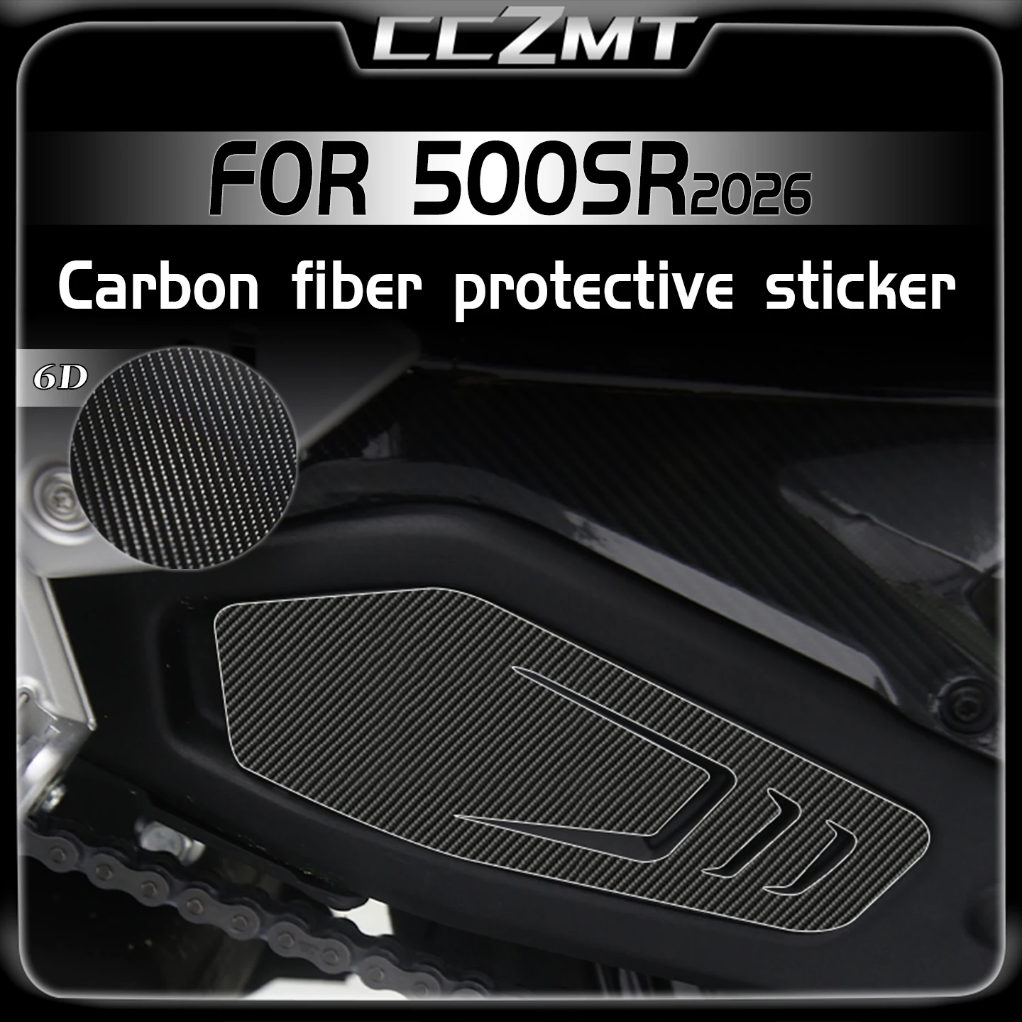

For CFMOTO 500SR 500 sr 2026 6D Carbon Fiber Decorative Stickers Fuel Tank Stickers Anti Scratch Film Modification Accessories
