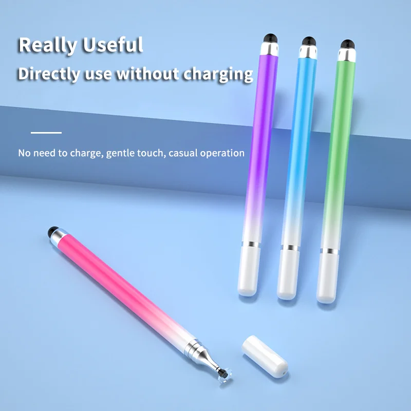 Multi Color Gradient Touchscreen Pen Double-Headed Replaceable Pen Tip Disc Suitable For Tablets And Mobile Phones Stylus
