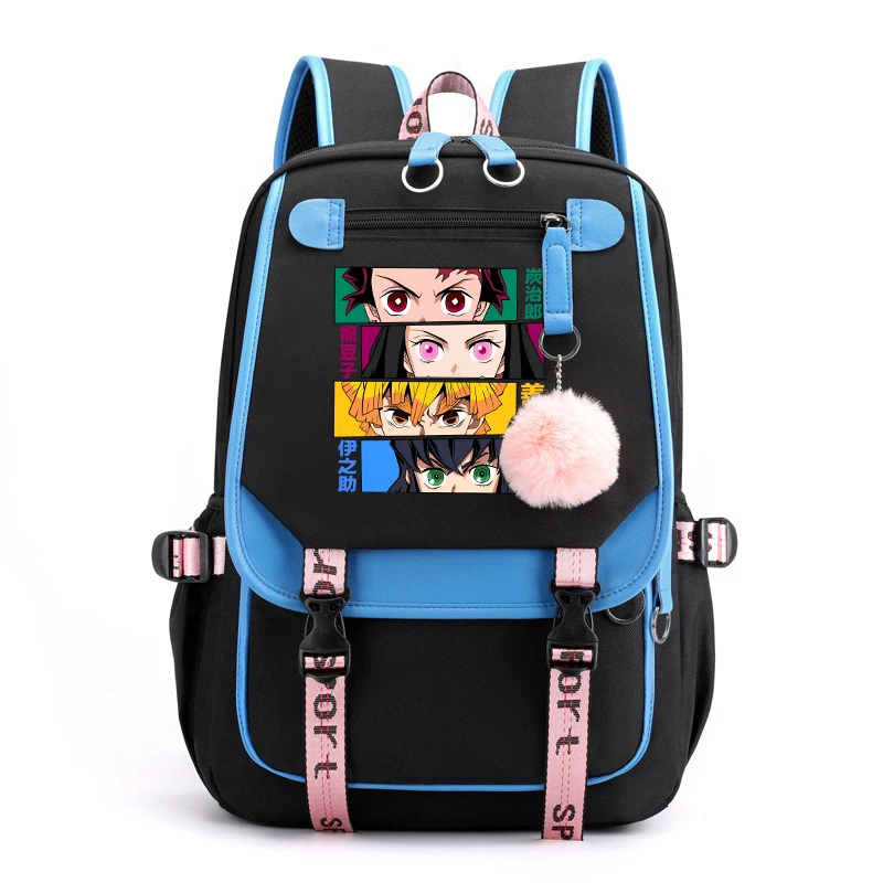 Anime Kamado Tanjirou Kamado Nezuko Student School Supplies Bag Teens Women Men Laptop Travel Rucksack