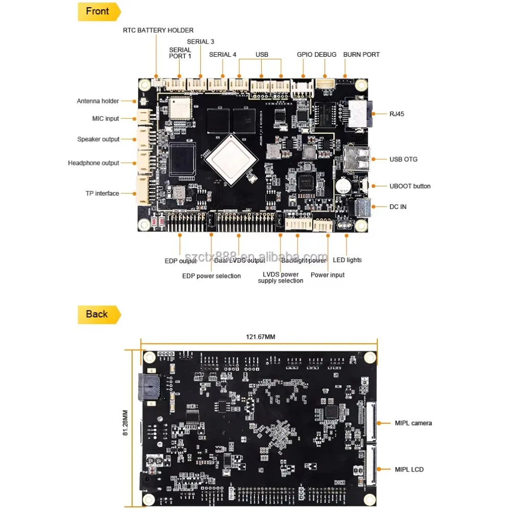 Mali-T764 GPU Custom RK3288 Android Embedded Industrial Mini PC Computer Motherboard for Small-sized Smart Devices