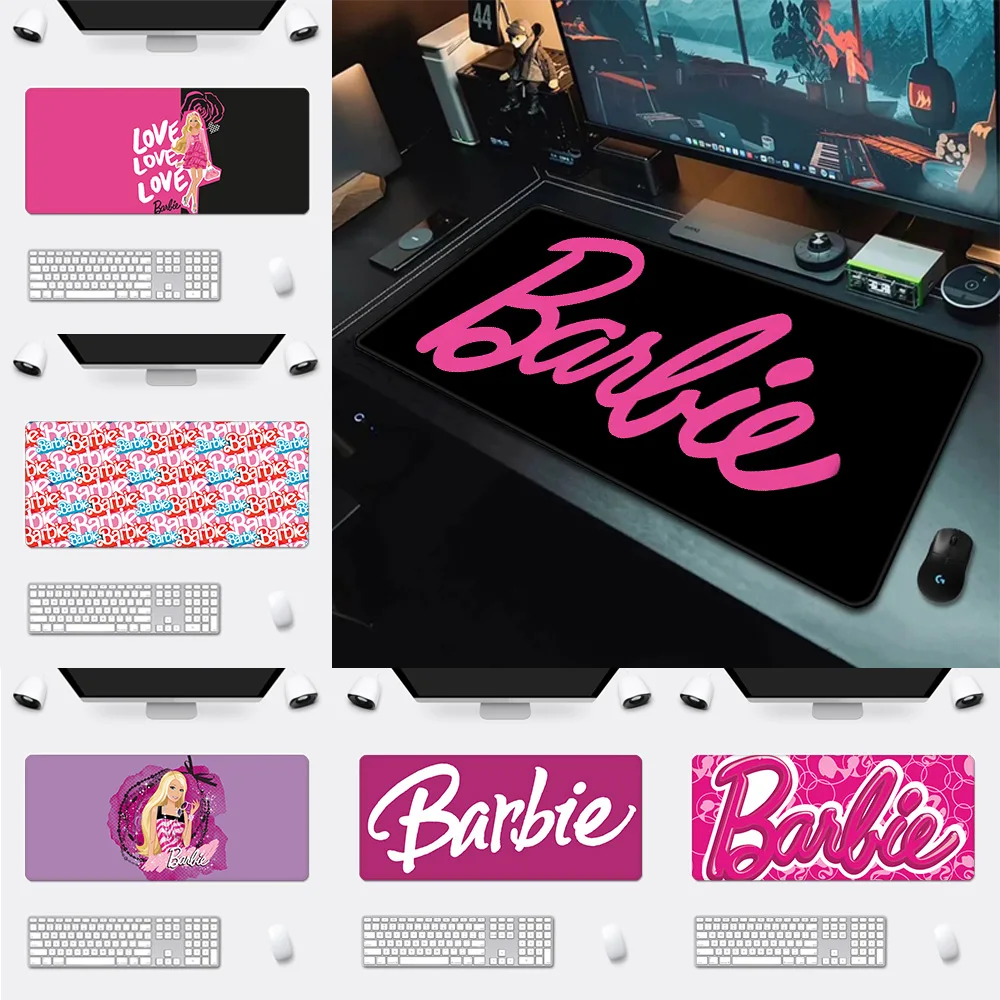 Fashion Cute B-Barbies Mousepad HD Printing Computer Gamers Locking Edge Non-slip Mouse Pad XXL90x40cm Keyboard PC Desk Pad