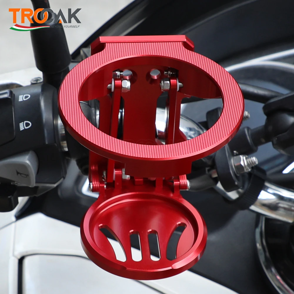 Universal CNC Motorcycle Cup Holder Foldable Motorbike Handlebar Cup Support Beverage Water Cup Bracket Drink Holder