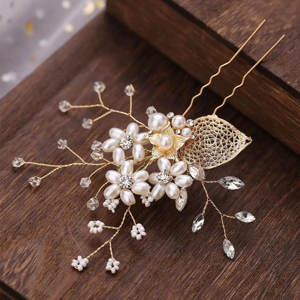 Plait Hair Pearl Wedding Bride U-Shape Hair Jewelry Bride Hairpin Hair Clip Pearl Hairpin Headdress