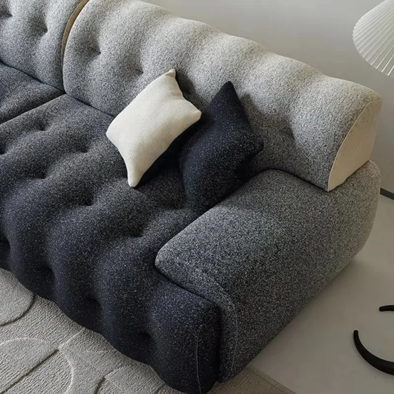 أرائك غرفة المعيشة الإيطالية الفاخرة 3 مقاعد رمادي لغرفة النوم أرائك غرفة المعيشة الكسولة أثاث منزلي حديث من Banken Woonkamer #6