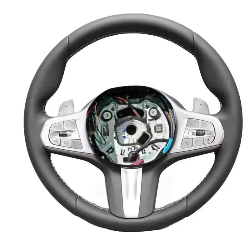 Sport Leather 3 Spoke Steering Wheel Assembly for 1 Series G20/G28/G22/G23/G30/G38/G01/G02/X3/X5/M3/M4/M5 Thick Grip Sporty