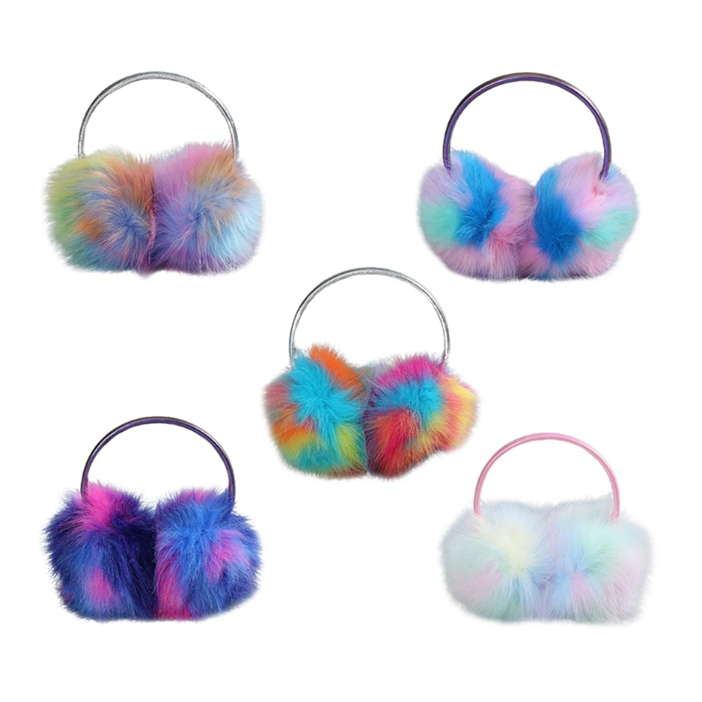 ヘッドバンド ソフトぬいぐるみ イヤーマフ イヤーカバー グラデーションカラー 冬用 ファッションアクセサリー 寒い天候 冬のスポーツ用