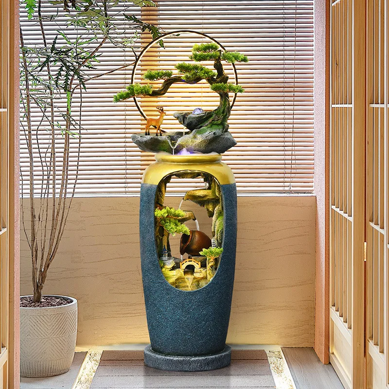 

Office floor rockery flowing water fountain ceramic pot circulating water ornament living room decoration landscaping