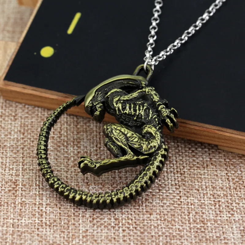 Movie Jewelry Punk Warrior Alien Goth Horror Giger Pendant Aliens Predator Necklace Fans Christmas Cosplay Gift