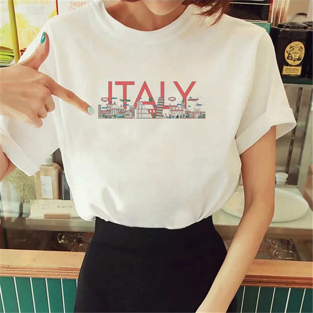 Italy t shirt women streetwear summer Japanese t-shirts girl Japanese clothes