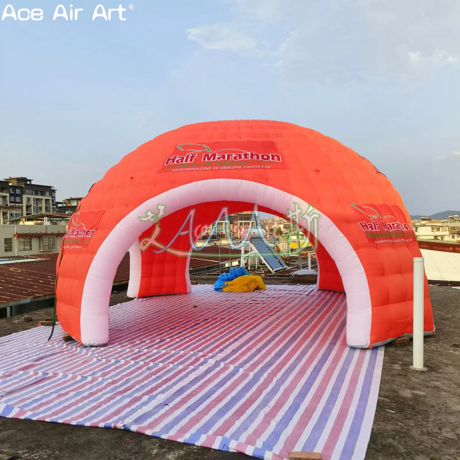 Premium Orange Inflatable Tent | Waterproof Igloo Inflatable Dome for Weddings, Events, Parties & Exhibitions