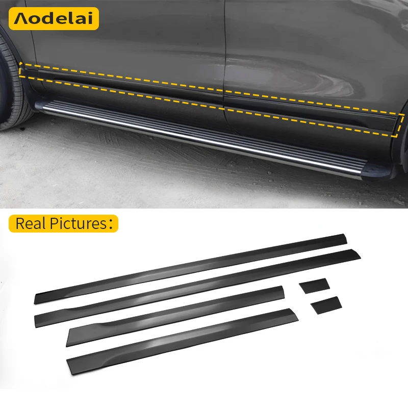 

Для Volkswagen VW Touareg 2011-2018 накладка на боковую дверь, накладка на передний бампер, задний бампер, яркая накладка, модификация, черный рыцарь