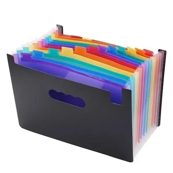 24/12 Pockets File Folder A4 Organizer Expanding Rainbow Color  Guides And Paper Tags for Business Study Home