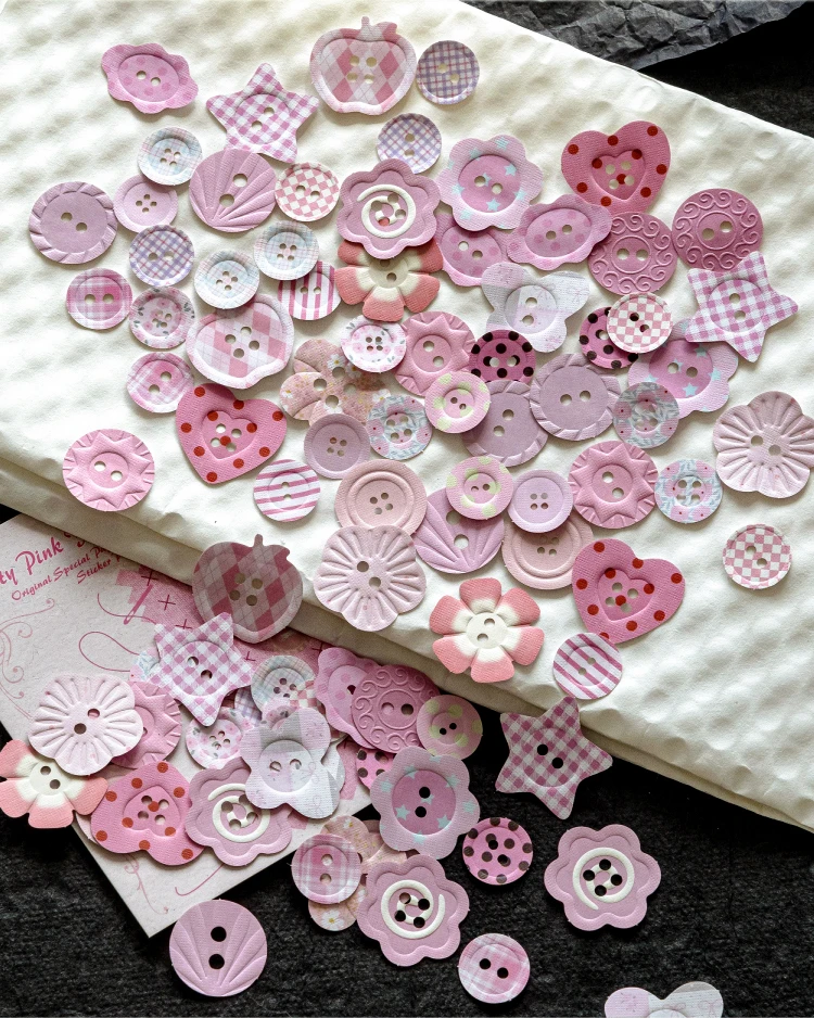 JIANQI 50 Stück Button-Sammler, Kraftpapiermaterial, dekorative Aufkleber, Tagebuch-Album, Scrapbooking-Material, Junk-Journal-Zubehör – Detail 12