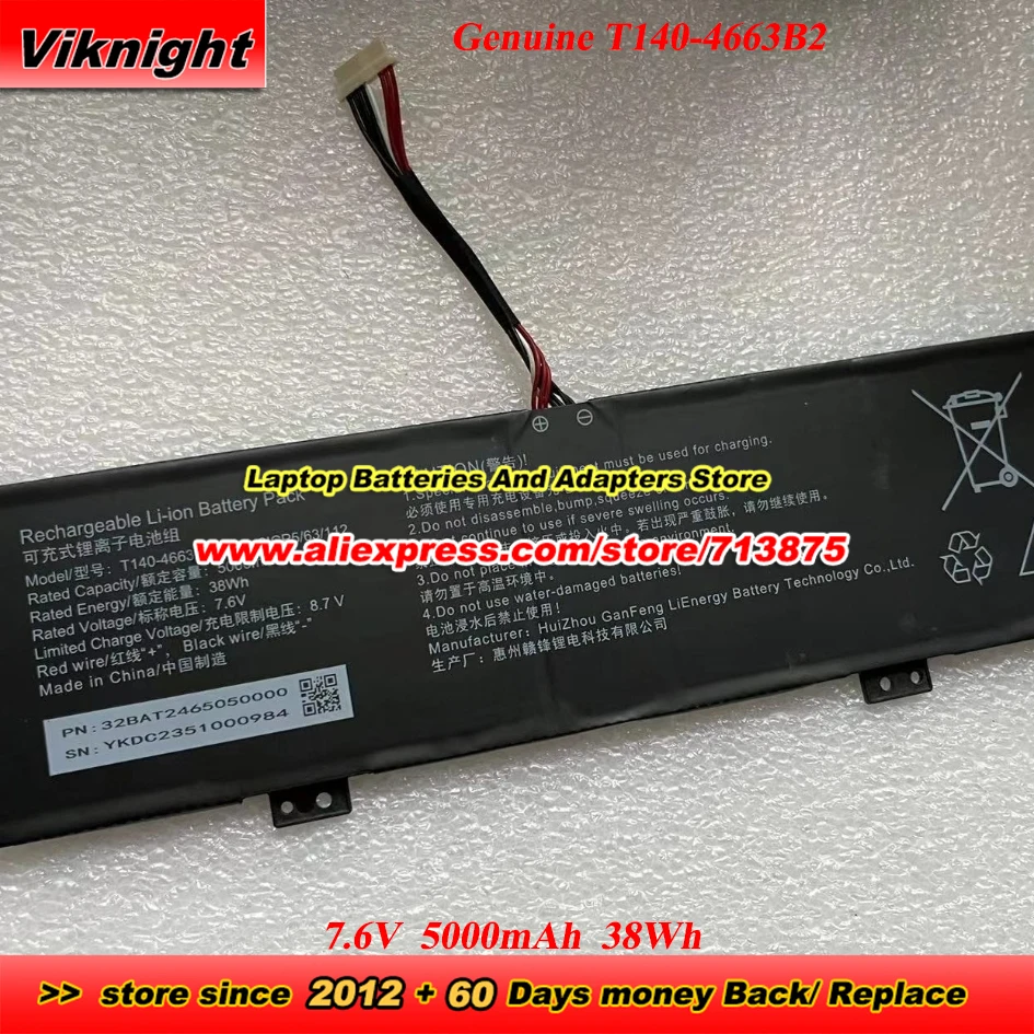 

Genuine T140-4663B2 Battery 7.6V 5000mAh 38Wh laptop battery