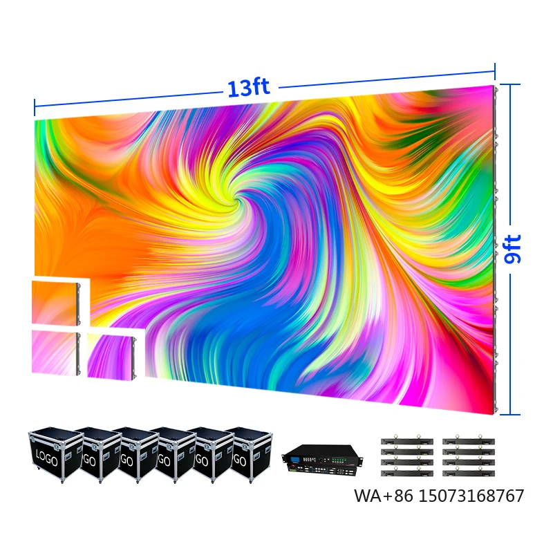 

9x13 ft Night Club bar 500mm 1000mm Led Panel Video Wall 2.6 pixel Outdoor Screen Display Studio Backdrop for Church Projection
