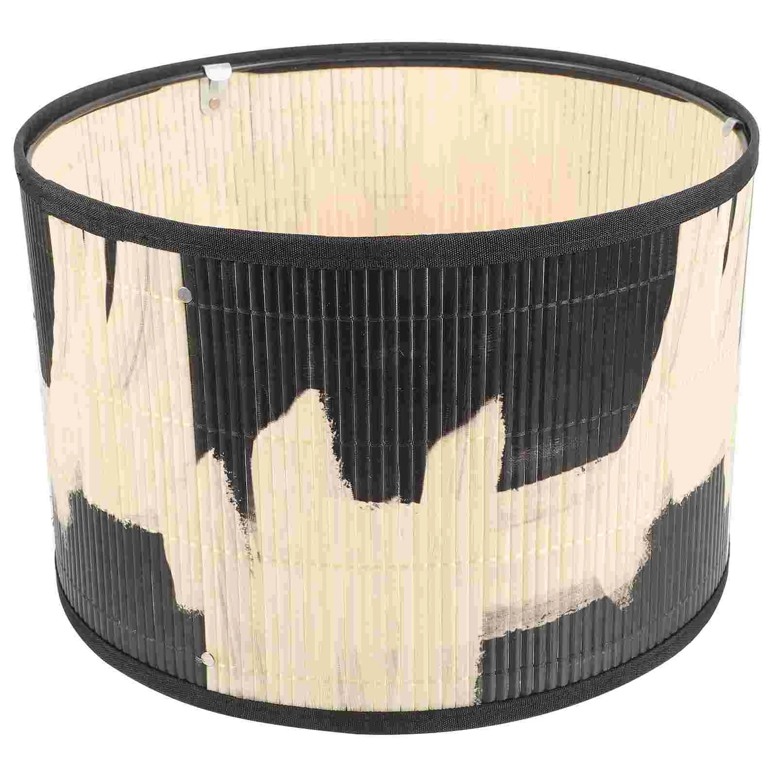 Light Printed Abstract Retro Style Folk House Decorative Lamp Bamboo Crafts Painting Lampshade Lanterns Rustic Shades