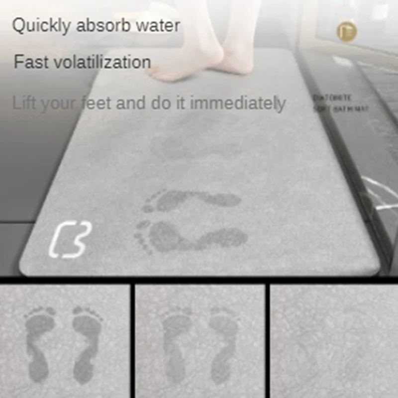 

2 шт. простой тонкий диатомовой коврик для ванной, быстросохнущий коврик для ванной, нескользящий коврик для душа, напольный коврик для ванной комнаты